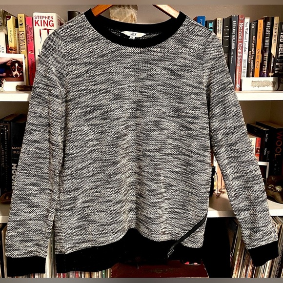 Jack by BB Dakota Sweaters - Jack by BB Dakota Black & White Textured Knit Sweater Small Side Zip Long Sleeve